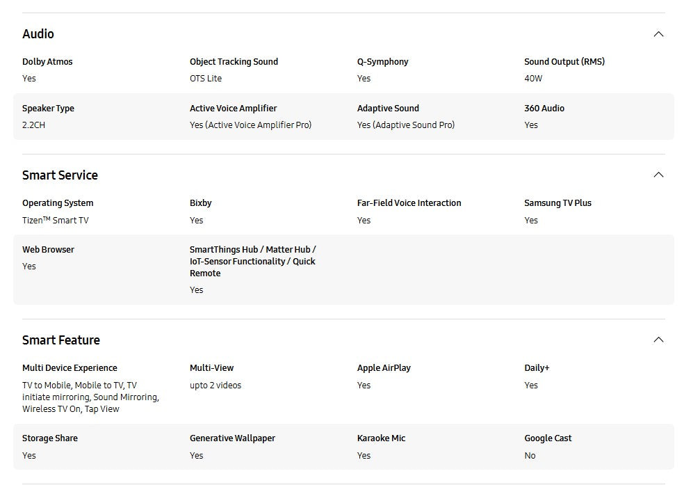 Samsung 65" QA65QN85FAKXXM Neo QLED 4K QN85F Vision AI Smart TV (2025) Television
