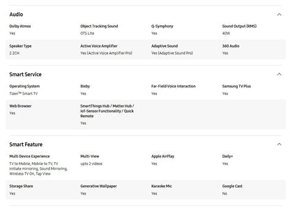 Samsung 65" QA65QN85FAKXXM Neo QLED 4K QN85F Vision AI Smart TV (2025) Television