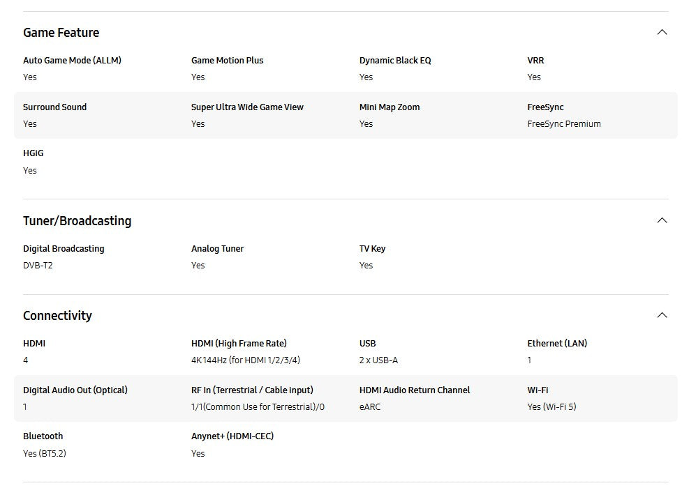 Samsung TV 65" OLED 4K S90D QA65S90DAKXXM Dolby Atmos Television