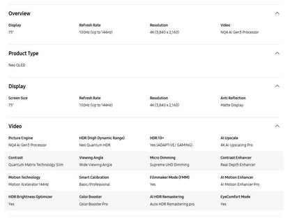 Samsung 75" The Frame Pro QA75LS03FWKXXM 4K Vision AI Smart TV LS03F Television (2025)