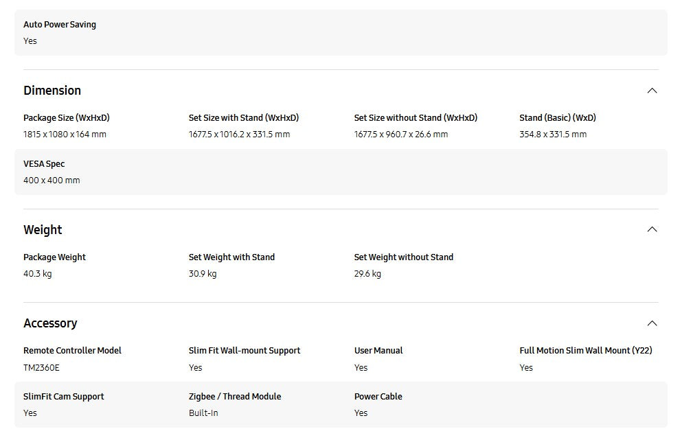 Samsung 75" Neo QLED QN70F 4K QA75QN70FAKXXM Vision AI Smart TV (2025) Television