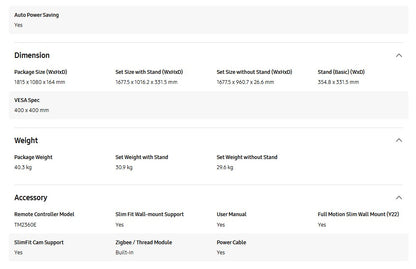 Samsung 75" Neo QLED QN70F 4K QA75QN70FAKXXM Vision AI Smart TV (2025) Television