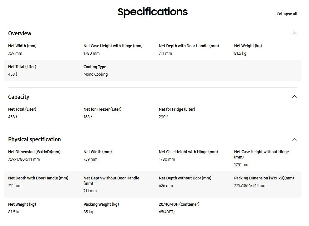 Samsung 458L Refrigerator BMF Digital Inverter Technology Black DOI RB45DG600EB1ME