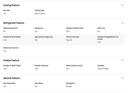 Samsung 458L Refrigerator BMF Digital Inverter Technology Black DOI RB45DG600EB1ME