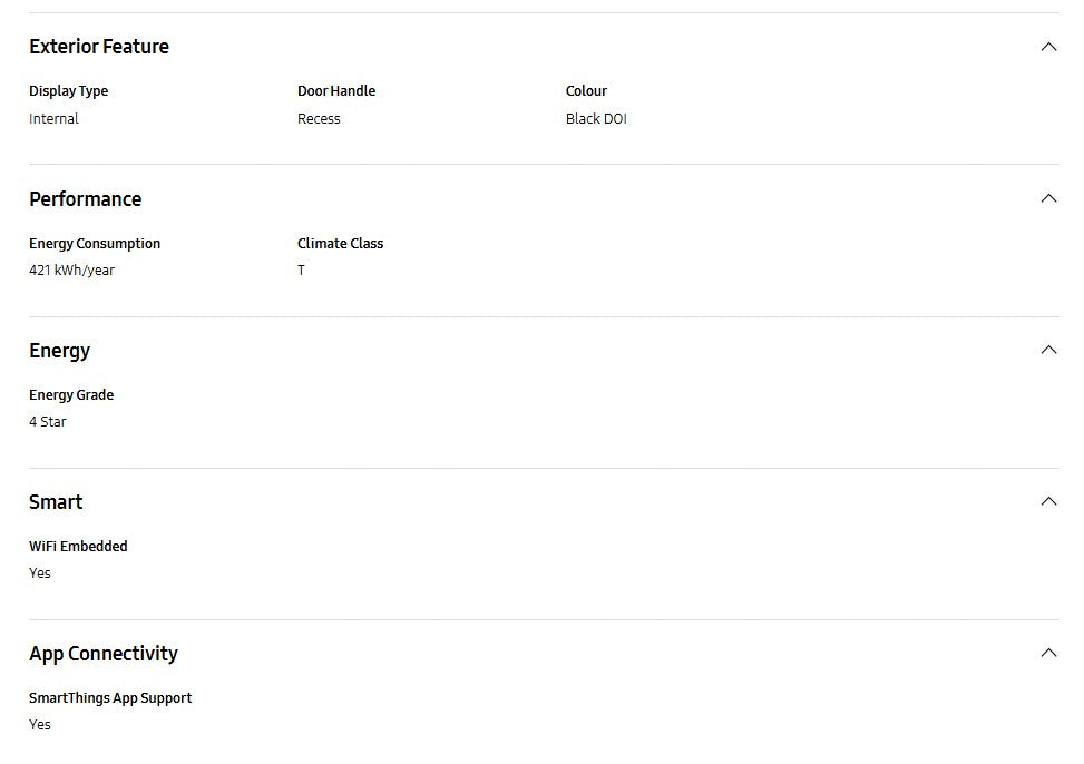 Samsung 458L Refrigerator BMF Digital Inverter Technology Black DOI RB45DG600EB1ME