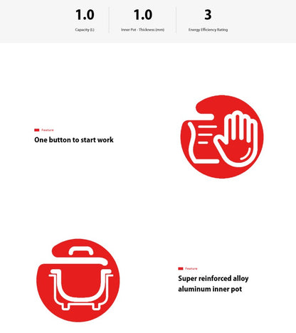 Toshiba 1L Conventional Rice Cooker RC-T10CEMY(GD) Gold Non- Stick RCT10CEMYGD