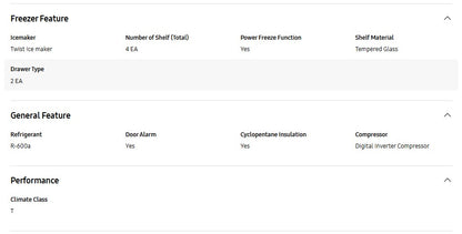 Samsung 511L French Door with Twin Cooling RF48A4000M9/ME Inverter (Silver Matt)