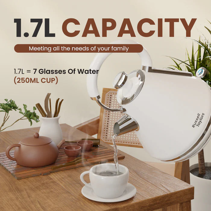 Russell Taylors Retro Kettle 1.7L RK-10C/RK10C (Cream)