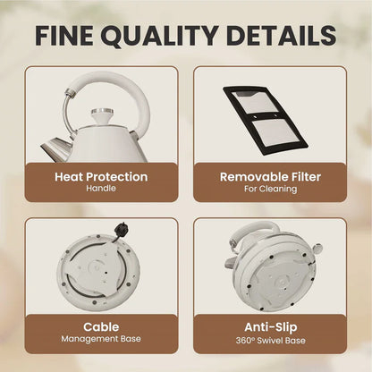 Russell Taylors Retro Kettle 1.7L RK-10C/RK10C (Cream)