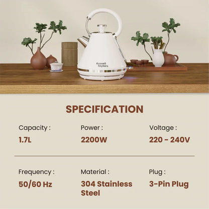 Russell Taylors Retro Kettle 1.7L RK-10C/RK10C (Cream)