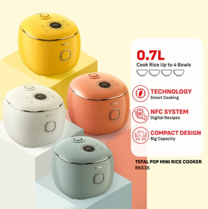 Tefal POP Rice Cooker Eucalyptus 0.7L (4 Cups) RK5354 Grey