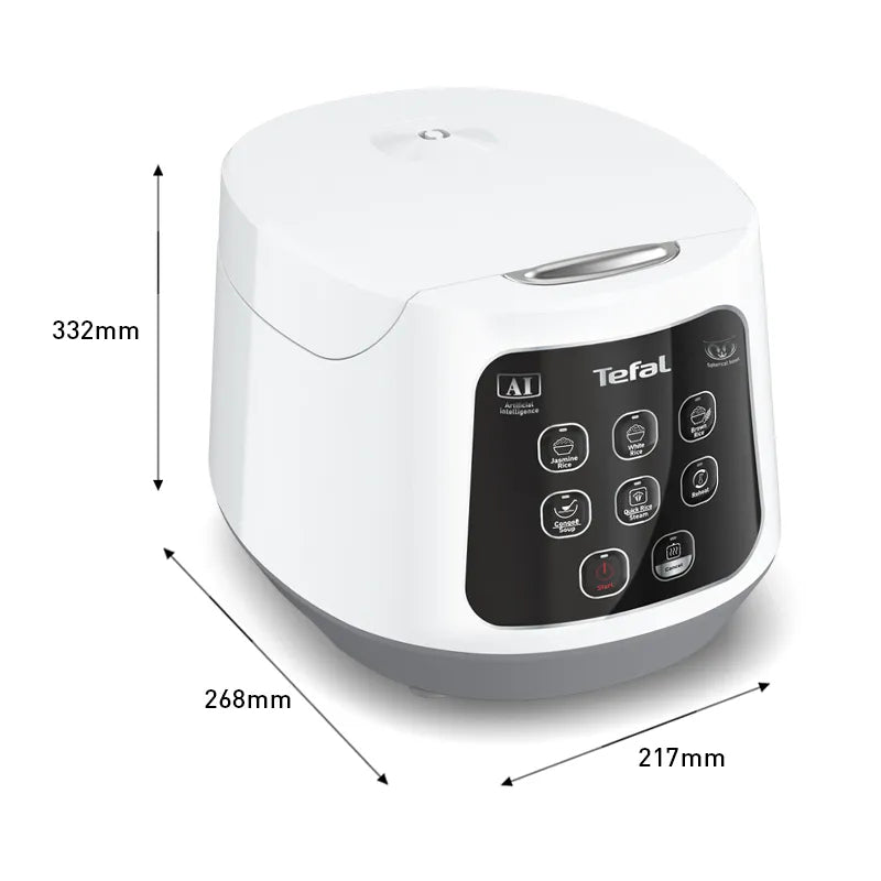 Tefal Easy Rice Compact Fuzzy Logic Rice Cooker 1.0L RK7301/RK730165 (5.5 Cups)