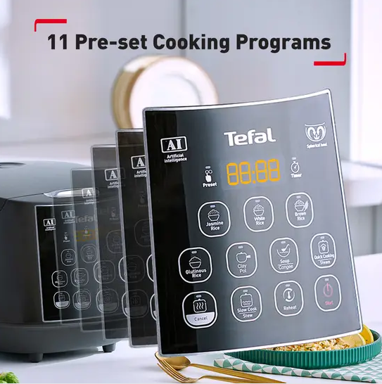 Tefal Easy Rice Fuzzy Plus Logic Rice Cooker 1.8L RK736B/RK736B65 (10 cups)