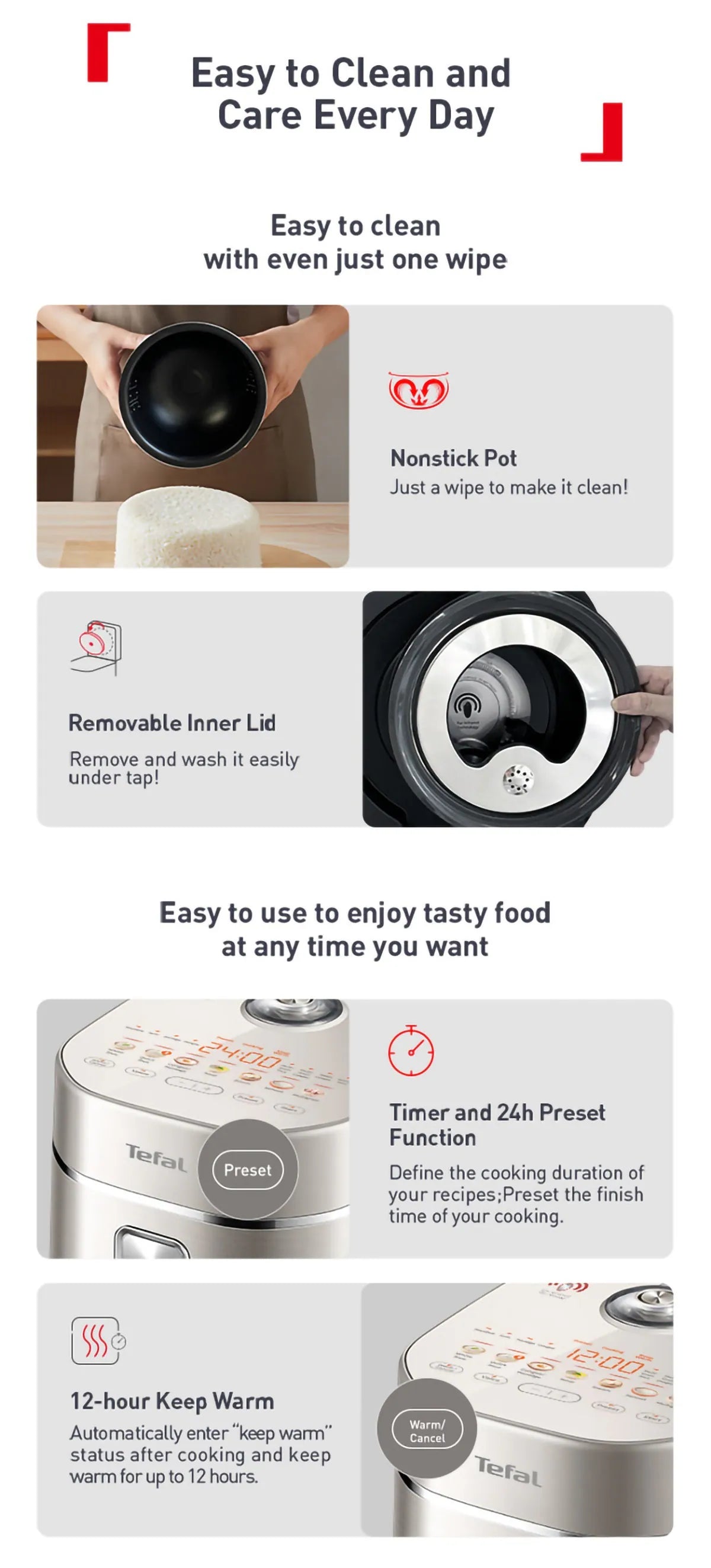 Tefal Mini Far Infrared IH Rice Cooker (0.6L) RK887F