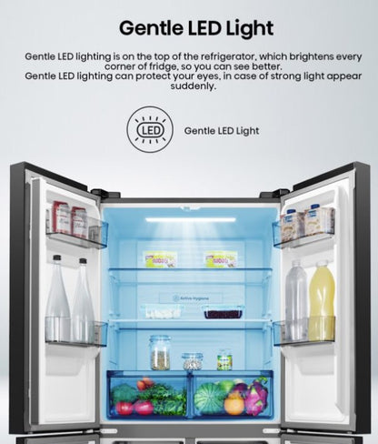 Hisense 4 Door Inverter 520L RQ555N4ABN Fridge (Black)