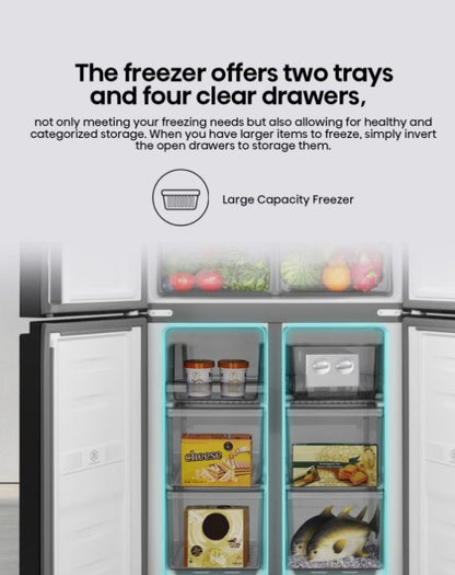 Hisense 4 Door Inverter 520L RQ555N4ABN Fridge (Black)