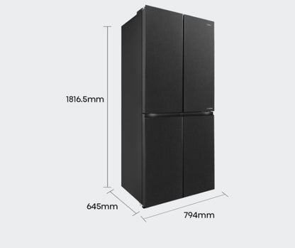 Hisense 4 Door Inverter 520L RQ555N4ABN Fridge (Black)