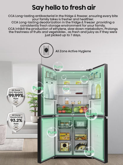 Hisense 4 Door Inverter 520L RQ555N4ABN Fridge (Black)