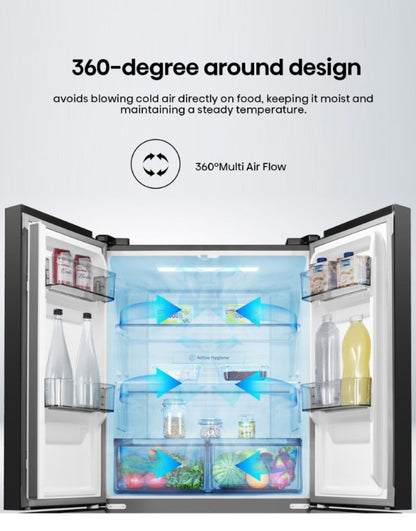 Hisense 4 Door Inverter 520L RQ555N4ABN Fridge (Black)