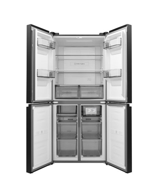 Hisense 530L 4 Door Inverter Fridge RQ556N4ABU Refrigerator (Black Glass) Peti Sejuk
