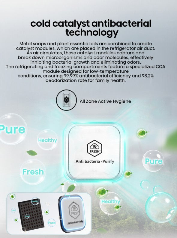 Hisense 530L 4 Door Inverter Fridge RQ556N4ABU Refrigerator (Black Glass) Peti Sejuk