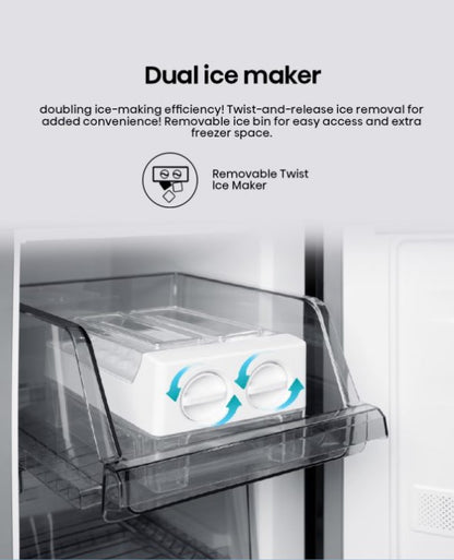 Hisense 530L 4 Door Inverter Fridge RQ556N4ABU Refrigerator (Black Glass) Peti Sejuk