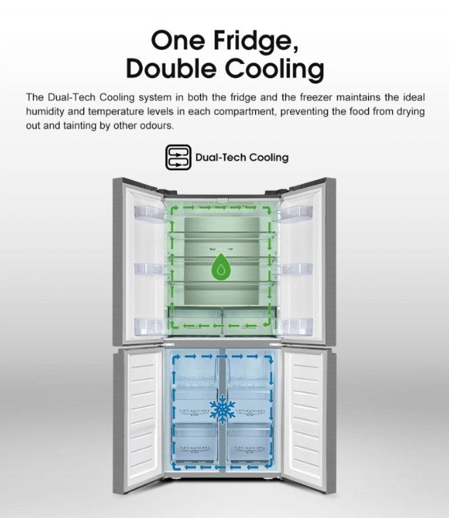 Hisense 4 Door Inverter 520L Fridge RQ568N4AWU Refrigerator (White)