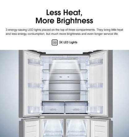 Hisense 4 Door Inverter 520L Fridge RQ568N4AWU Refrigerator (White)