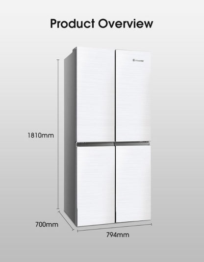 Hisense 4 Door Inverter 520L Fridge RQ568N4AWU Refrigerator (White)
