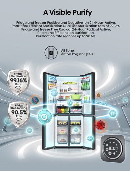 Hisense 4 Door Inverter 600L RQ648N4AWU Fridge Peti Sejuk