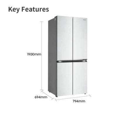 Hisense 4 Door Inverter 600L RQ648N4AWU Fridge Peti Sejuk