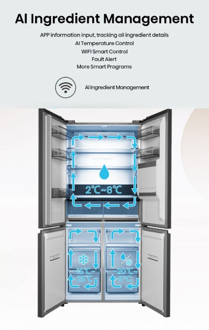 Hisense 610L RQ660N4AWUC1 4 Door Inverter fridge Refrigerator (WHITE GLASS)