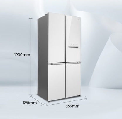 Hisense 610L RQ660N4AWUC1 4 Door Inverter fridge Refrigerator (WHITE GLASS)