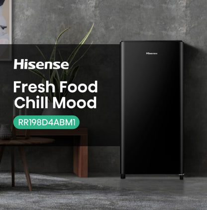 Hisense RR198D4ABM 1 Door Fridge 170L Gross (Black) RR198 RR198D4ABM1