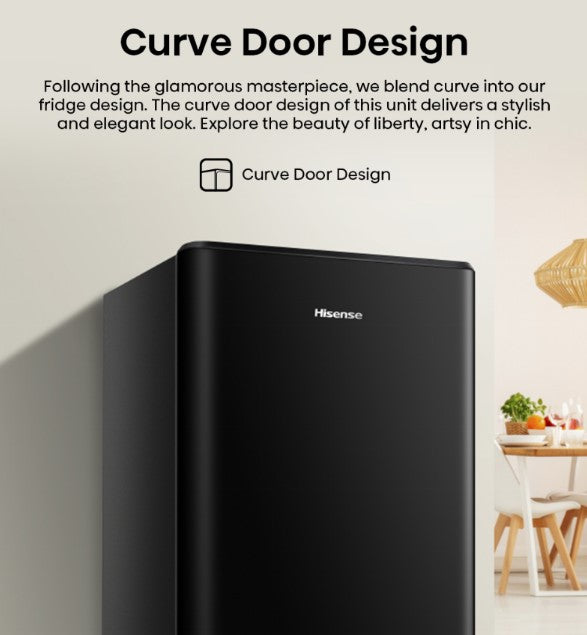 Hisense RR198D4ABM 1 Door Fridge 170L Gross (Black) RR198 RR198D4ABM1