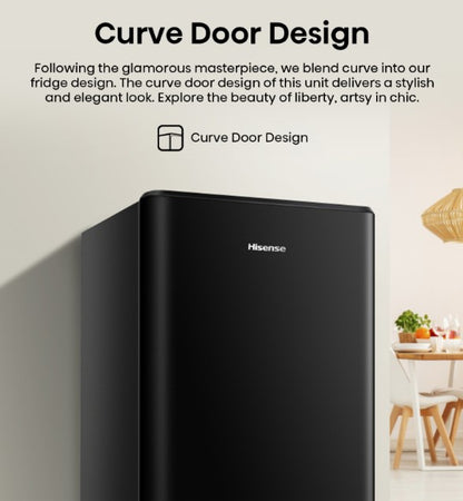 Hisense RR198D4ABM 1 Door Fridge 170L Gross (Black) RR198 RR198D4ABM1