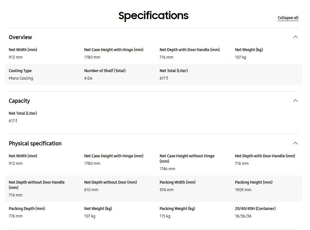 Samsung Fridge RS64R5101B4 660L Side by Side SpaceMax Inverter RS64R5101B4/ME