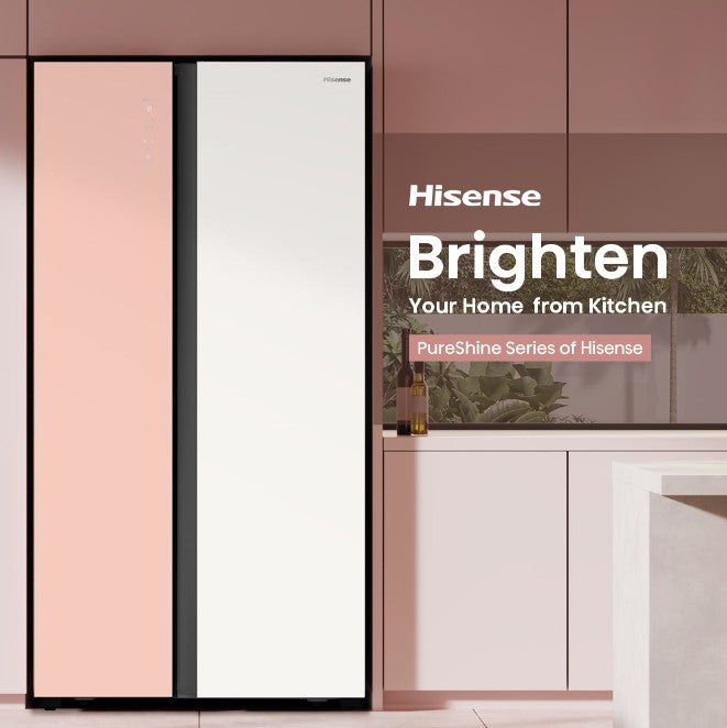 Hisense Side by Side Inverter - Pink/White (620L) RS688N4AW-PU/RS688N4AWPU