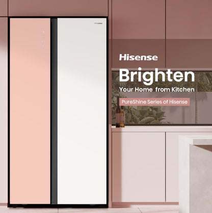 Hisense Side by Side Inverter - Pink/White (620L) RS688N4AW-PU/RS688N4AWPU