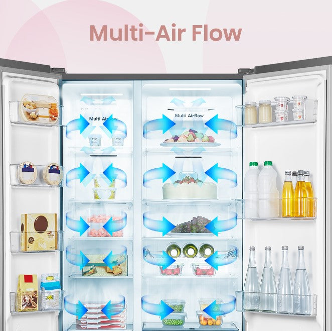 Hisense Side by Side Inverter - Pink/White (620L) RS688N4AW-PU/RS688N4AWPU