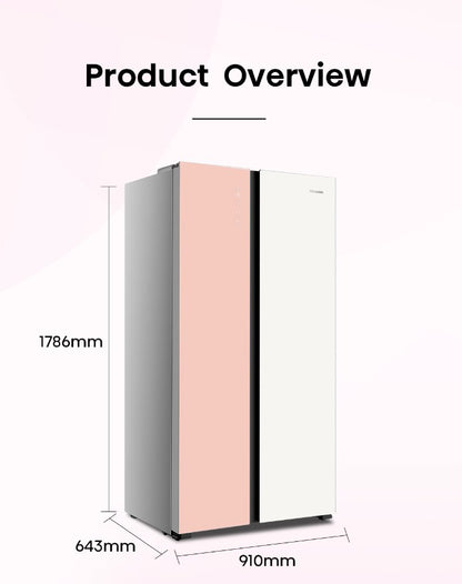 Hisense Side by Side Inverter - Pink/White (620L) RS688N4AW-PU/RS688N4AWPU