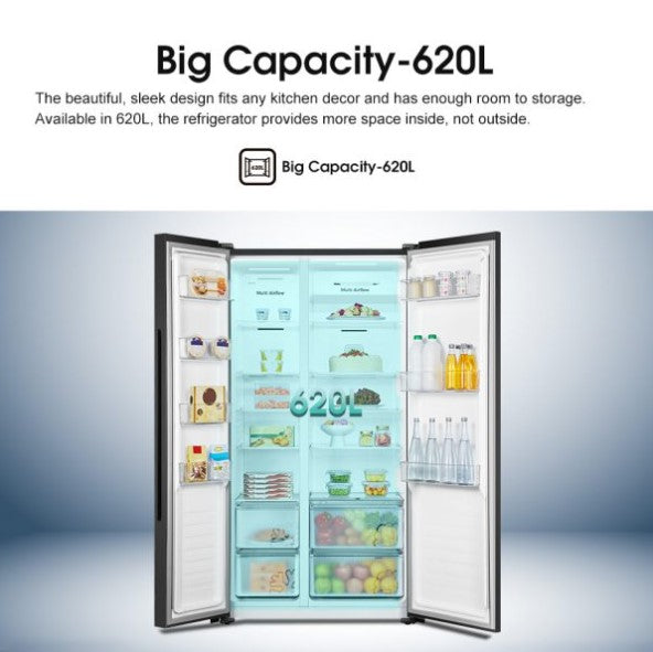 Hisense Side by Side Inverter - White (620L) RS688N4AW-U/RS688N4AWU