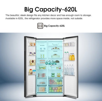 Hisense Side by Side Inverter - White (620L) RS688N4AW-U/RS688N4AWU