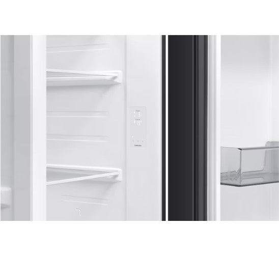 Samsung Fridge 647L Bespoke AI Side by side RS70F65QNWME Refrigerator Smartthings AI Energy (White Glass)