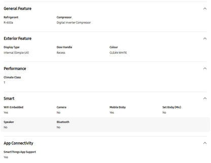 Samsung Fridge 647L Bespoke AI Side by side RS70F65QNWME Refrigerator Smartthings AI Energy (White Glass)