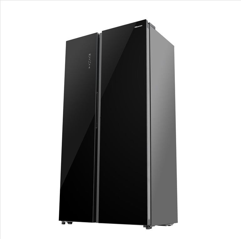 Hisense 660L Side by Side Inverter Refrigerator Fridge RS728N4ABU (Black Glass) Peti Sejuk