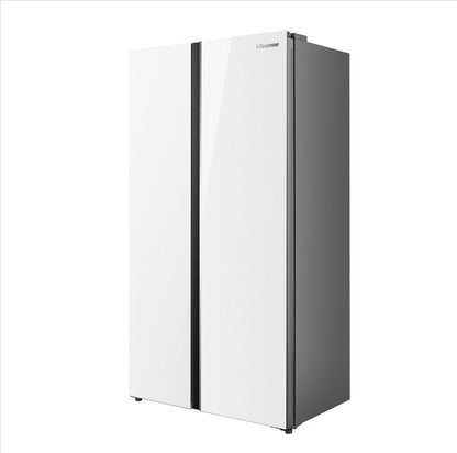 Hisense 660L Side by Side Inverter Refrigerator Fridge RS728N4AWU (White Glass) Peti Sejuk