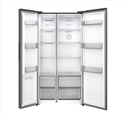 Hisense 660L Side by Side Inverter Refrigerator Fridge RS728N4AWU (White Glass) Peti Sejuk