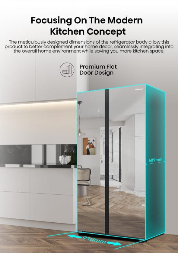 Hisense 726L Side by Side RS808N4ABU Refrigerator