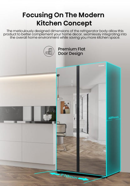 Hisense 726L Side by Side RS808N4ABU Refrigerator
